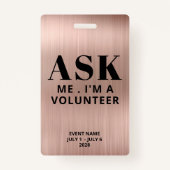 Badge Me demander Rose Gold Volontaire (Devant)