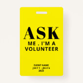 Badge Me demander Volontaire Jaune (Devant)