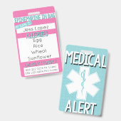 Badge Médaille d'alerte médicale pour allergie alimentai (Avant & arrière)