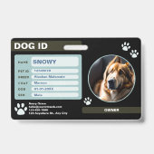 Badge Médaille d'identification pour chien moderne vert  (Avant)