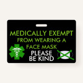 Badge Médecin Exempté De L'Insigne Masque Visage (Devant)