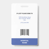 Badge MÉDECIN INFIRMIÈRE Soins de santé (Arrière)