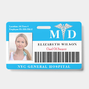 Badge Médecin MD ID photo de l'employé médical de l'hô