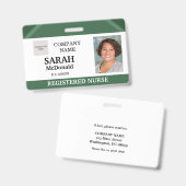 Badge Médecin Médicale Infirmière Soins âgés Code photo (Avant & arrière)
