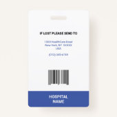 Badge MÉDECIN MÉDICALE INFIRMIÈRE Soins de santé (Dos)