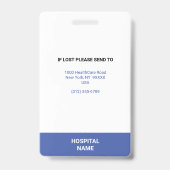 Badge MÉDECIN MÉDICALE NURSE Code barre des soins de san (Arrière)