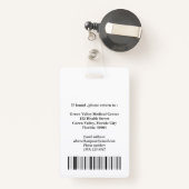 Badge Médecin ou chirurgien ou médecin unique (Back with Retractable)