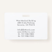 Badge Médecin pédiatrique Carte de visite (Dos)