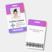 Badge Médecin sur mesure, Infirmière, Aide en santé - ID (Avant & arrière)