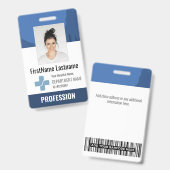 Badge Médecin sur mesure, Infirmière, Aide en santé - ID (Avant & arrière)