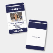 Badge Médias modernes carte d'identité avec logo personn (Avant & arrière)