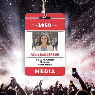 Badge Médias modernes presse logo personnalisé photo rou