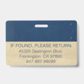 Badge Medica Photo ID Bleus de Marine (Arrière)