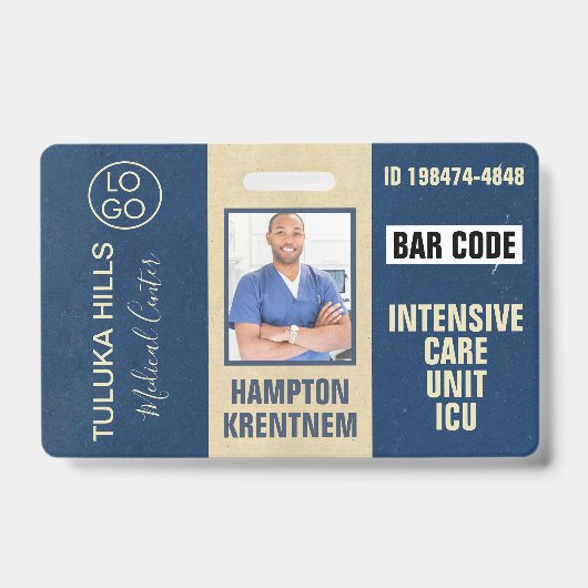 Badge Medica Photo ID Bleus de Marine (Avant)