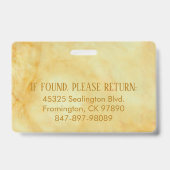 Badge Medica Photo ID Coeurs floraux (Arrière)