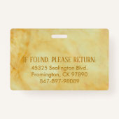 Badge Medica Photo ID Coeurs floraux (Dos)