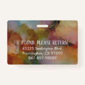 Badge Medica Photo ID Floral Abstrait (Dos)