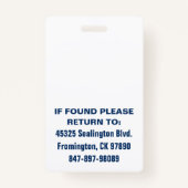 Badge Medica Photo ID Ocean Breeze (Dos)