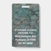 Badge Medica Photo ID Painterly en Bleus (Arrière)