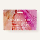 Badge Medica Photo ID Pretty Pink Mélange Encre (Dos)
