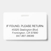 Badge Medica Photo ID Surfs Up (Arrière)