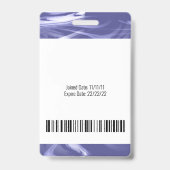 Badge Médical Logo Code-Barres Photo Marbre Bleu V (Arrière)