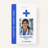 Badge Medical Officer Photo Name QR Code ID (Devant)