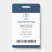Badge Medical Photo ID Navy Blue (Dos)