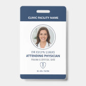 Badge Medical Photo ID Navy Blue (Face)