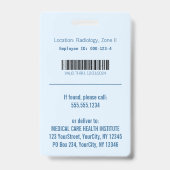 Badge Médicale Blue Caduceus Hermes Rod (Arrière)