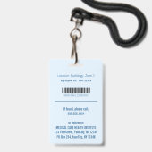 Badge Médicale Blue Caduceus Hermes Rod (Arrière avec lanière)