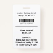 Badge Médicale Silver Caduceus Black Gold Photo ID (Dos)