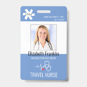 Badge Médicale Stethoscope Blue TRAVEL INFIRMIER