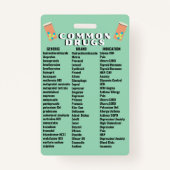 Badge Médicaments communs 2.0 (Dos)