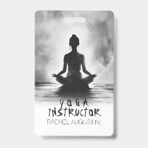 Badge Méditation Yoga Instructeur Lotus Pose Peinture à