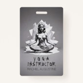 Badge Méditation Yoga Instructeur Reiki Master Low Poly (Dos)