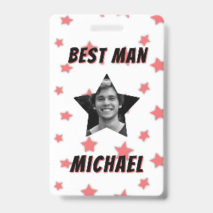 Badge Meilleur Homme Photo Personnalisée dans une Mariag