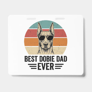 Badge Meilleur papa Dobie vintage Doberman T-shirt_1
