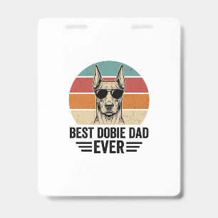Badge Meilleur papa Dobie vintage Doberman T-shirt_1