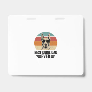 Badge Meilleur papa Dobie vintage T-shirt Doberman_1