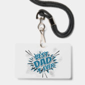 Badge Meilleur Papa du Monde (Avant avec lanière)