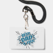Badge Meilleur Papa du Monde (Arrière avec lanière)