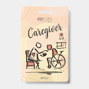 Badge Meilleur professionnel et personne en fauteuil rou