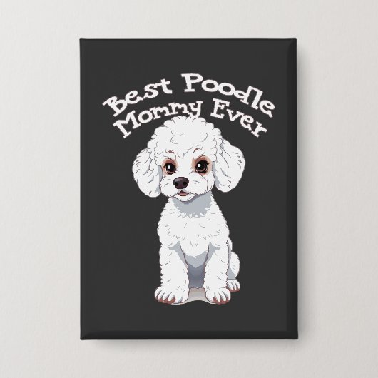 Badge Meilleure maman caniche, maman caniche (Recto)