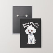 Badge Meilleure maman caniche, maman caniche (Recto/Verso)