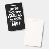 Badge Meilleure Soeur Promue À Tante (Avant & arrière)