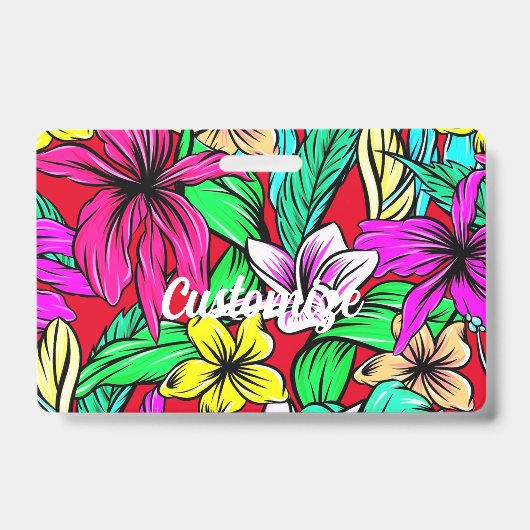 Badge Mélange de fleurs tropicales Thunder_Cove (Avant)