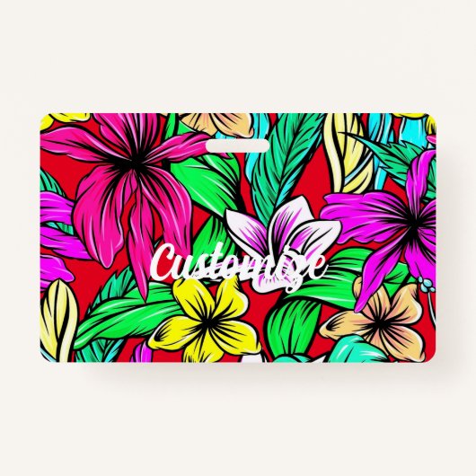 Badge Mélange de fleurs tropicales Thunder_Cove (Devant)