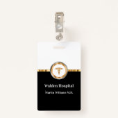 Badge Membre du personnel de l'établissement Médicale cl (Dos avec clip)