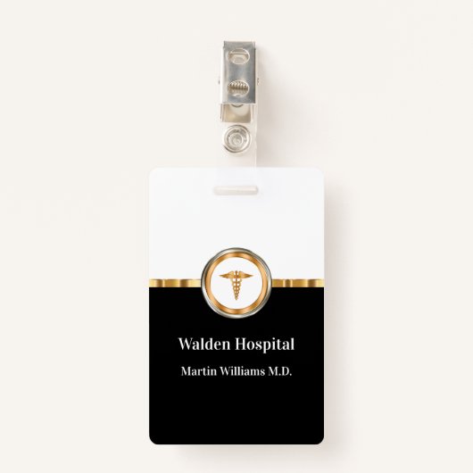 Badge Membre du personnel de l'établissement Médicale cl (Devant avec clip)